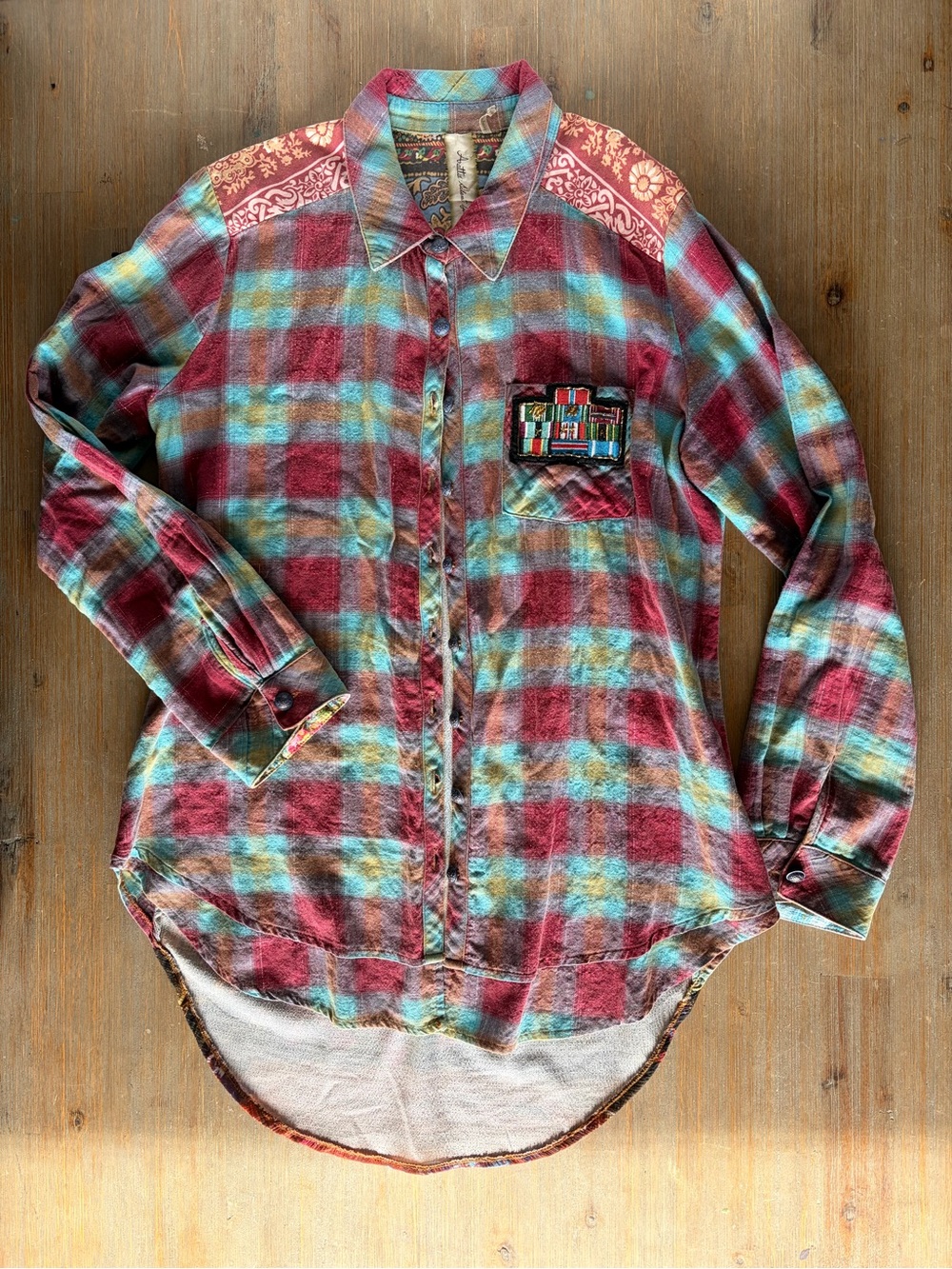 Aratta Silent Journey Plaid Button-Up Shirt